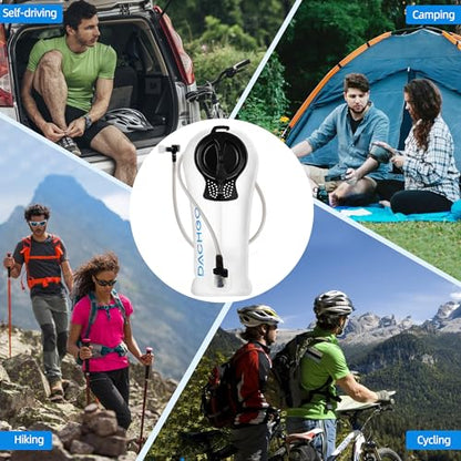 Hydration Bladder, 1.5L 2L 3L Water Bladder for Hiking Backpack, BPA-Free & Taste-Free Hydration Water Reservoir, Camping Cycling Running - color: Clear White with Cleaning Kit, size: 3L