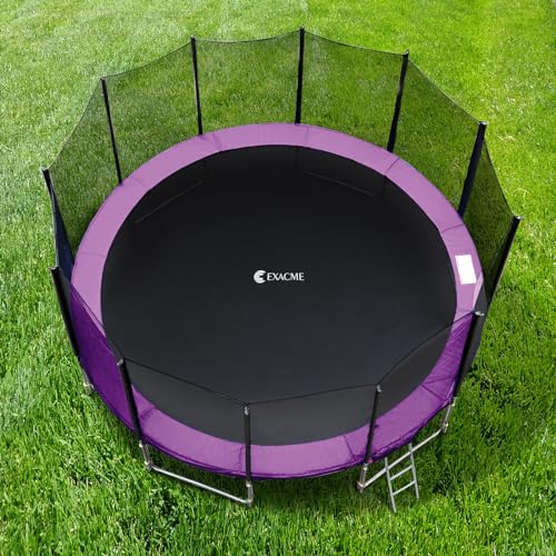 Exacme Round Trampoline Spring Cover, 0.8 in Thick Replacement Safety Pad - color: Purple, size: 10 Foot