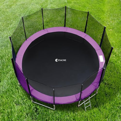 Exacme Round Trampoline Spring Cover, 0.8 in Thick Replacement Safety Pad - color: Purple, size: 10 Foot