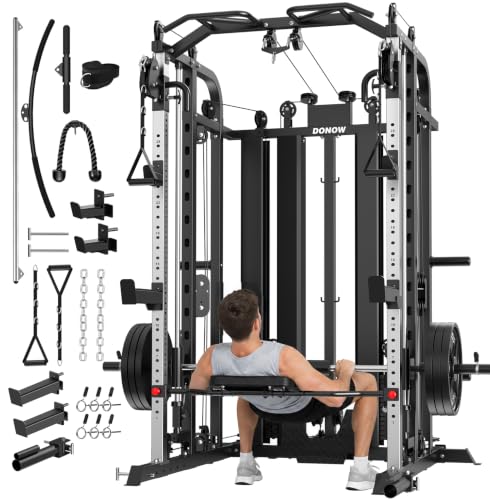 DONOW Smith Machine with Weight Stacks Home Gym System Cable Crossover - color: Premium Steel Weight
