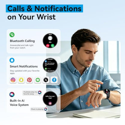 Smart Watch for Men Fitness Tracker: Waterproof Digital Womens Watches Make Answer Call Smartwatch for Android Phone iPhone Samsung Compatible Sleep SpO2 Heart Rate Monitor Running Step Pedometer - color: Black