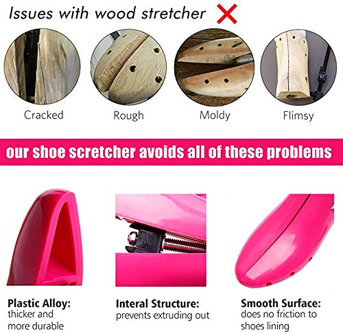 CHERAINTI Shoe Stretcher Professional Shoe Expander Widener Adjustable Stretch Length and Width for Wide Feet - color: Rose - Women Small Size 5.5-10