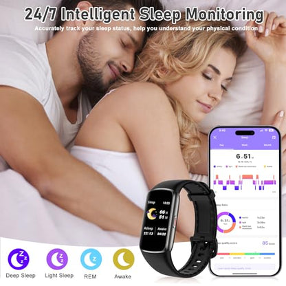 Fitness Tracker with 24/7 Heart Rate, Blood Oxygen, Sleep Tracker, 1.47''Waterproof Fitness Watch, Activity Tracker with Step Tracker for Women Men - color: Black