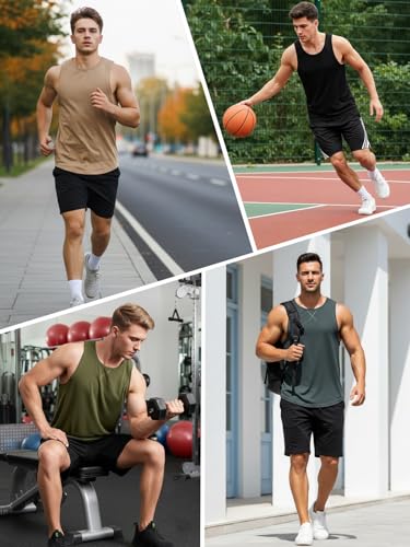 Men's Sleeveless Workout Tank Top Quick Dry Gym Muscle Bodybuilding Vest Breathable Lightweight Summer Athletic Tops - color: Grey, size: Medium