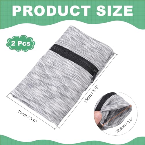 uxcell Wrist Pouch Wrist Wallet Sports Wristband Wallet with Pocket for Running Jogging Hiking Cycling Yoga - color: Gray