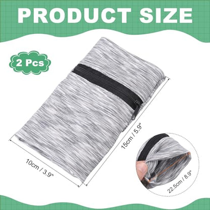 uxcell Wrist Pouch Wrist Wallet Sports Wristband Wallet with Pocket for Running Jogging Hiking Cycling Yoga - color: Gray