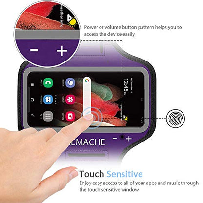Running Armband for Samsung Galaxy S26 S25 S24 S23 S22 (Purple) - color: Purple, size: 6.3" (S)
