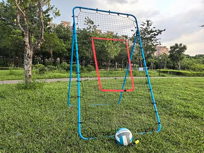 6 Adjustable AnglesVolleyball Rebounder Net 7x4 FT Bounce Back Trainer - color: Blue