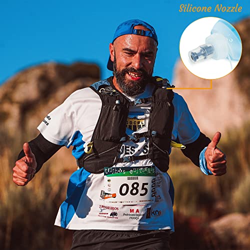 J.CARP 250ml Soft Flask Running Water Bottles, TPU Foldable Running Hydration Flask for Hydration Pack Cycling Hiking Climbing Outdoors Motorbike White - color: White, 250ml
