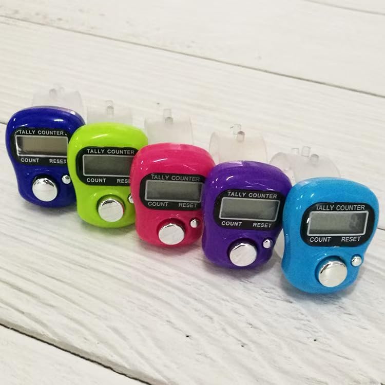 Jinshining Electronic Finger Counter Display Counter LED Digital Row Counter, Handheld Number Click Counter, Electronic Finger Counter Hand Tally Counter with Ring for Counter Counters Accessories - color: red