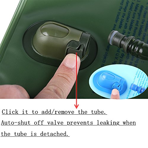 2 Pack Hydration Bladder 2 Liter/70 oz - 1.5L 2.5L 3L Water Bladder - BPA Free Hydration Pack Replacement - BPA Free Hydration Pack Replacement - color: 1- Pack(one Army green), size: 2.5 Liter