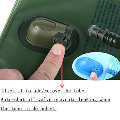 2 Pack Hydration Bladder 2 Liter/70 oz - 1.5L 2.5L 3L Water Bladder - BPA Free Hydration Pack Replacement - BPA Free Hydration Pack Replacement - color: 1- Pack(one Army green), size: 2.5 Liter