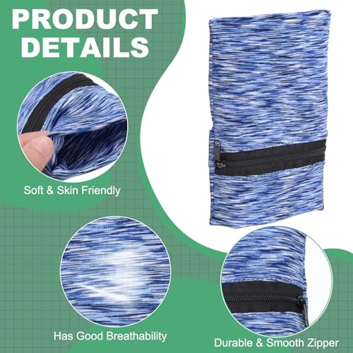uxcell Wrist Pouch Wrist Wallet Sports Wristband Wallet with Pocket for Running Jogging Hiking Cycling Yoga - color: Blue/Red