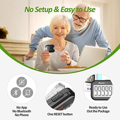 3D Pedometer for Walking, Simple Step Counter for Walking - color: black