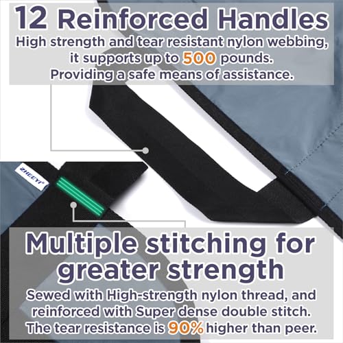 Bed Positioning Pad with Reinforced Handles 63" x 40" Washable Patient Transfer Slide Sheet for Body Lifting, Turning, Repositioning, for Elderly, Incontinence, Caregiver, Gray - color: Gray