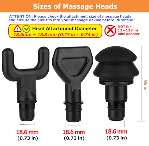 Cosmos 6 Pcs Massage Gun Heads Replaceable Attachment Adapter Deep Tissue Massager Gun Accessories, Assorted Functions for Runner Athletes Muscle Relaxation, Massage Head Connector Dia.18.6-18.8 mm