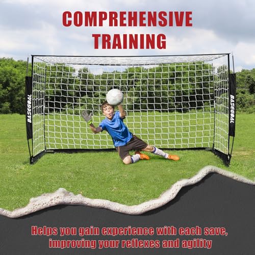 BaseGoal Soccer Goal for Backyard,with Bow Frame and Agility Ladder - size: 6x4 ft