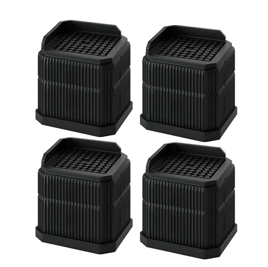 4 Pack Stackable Treadmill Riser Blocks, for Gym and Home Use - color: Black, size: 2 layer(3nches)