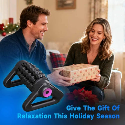 Electric Rolling Percussive Massager for Post-Exercise Muscle Relaxation, Deep Tissue Massager for Legs, Calves, Glutes, Back, Arms & Feet, Handheld Cordless Rolling Tool, 5-Speed Fitness Relaxation