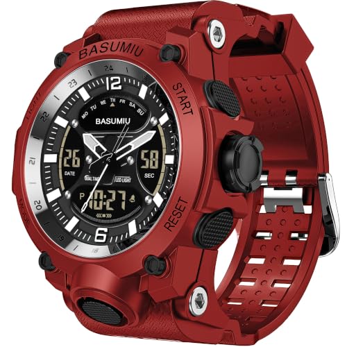 Military Digital Watches for Men Waterproof Work Mens Watch Sports - color: K-Red3