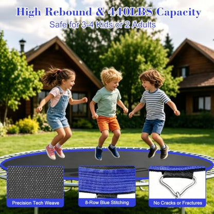 Replacement Trampoline Mat, Heavy-Duty, UV-Resistant & Durable Bounce Pad for Round Trampolines - Perfect for Safe & Fun Jumping - size: 12FT|127"Dia|72 V-Rings|Fits 5.5" Springs Length