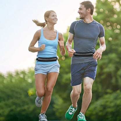 Running Belt Fanny Pack Men and Women Slim Running Bag Money Belt - color: Black