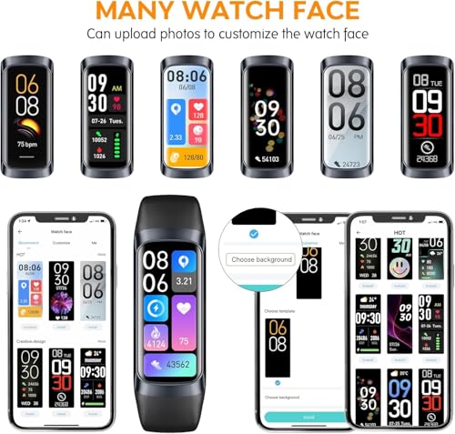 Fitness Tracker, 2026 Smart Band with Heart Rate & Blood Pressure Monitor, IP67 Waterproof Activity Tracker with Sleep Tracking & Step Counter for Men Women, Black - color: Black