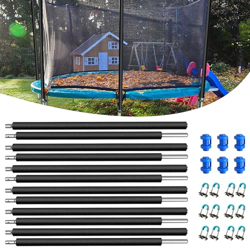 6PCS Trampoline Poles Replacement - Universal Enclosure Poles with Hardware