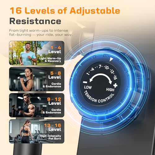 MR. CAPTAIN Elliptical Exercise Machine, Elliptical Machine for Home,16 Resistance Levels,300LBS