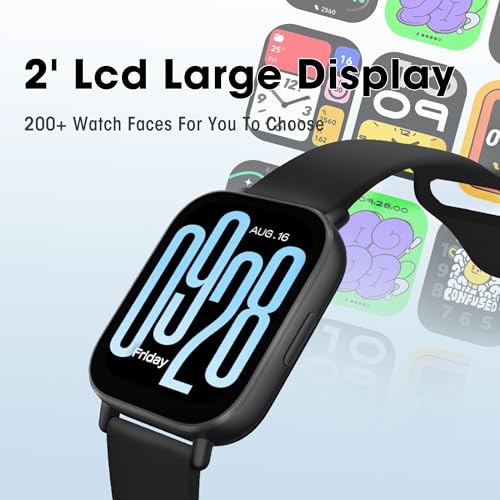 Xiaomi Redmi 5 Active Smart Watch, Step Counter Watch for Women Men with 2" LCD Large Display, 140 Sports Modes, 5ATM Waterproof (Active-Midnight Black) - color: Black