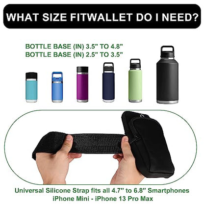 Gym Water Bottle Pouch, Double Layer Water Bottle Holder Sleeve Bag