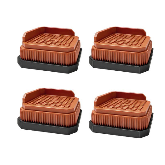4 Pack Stackable Treadmill Riser Blocks, for Gym and Home Use - color: Brown, size: 1 layer(1nches)