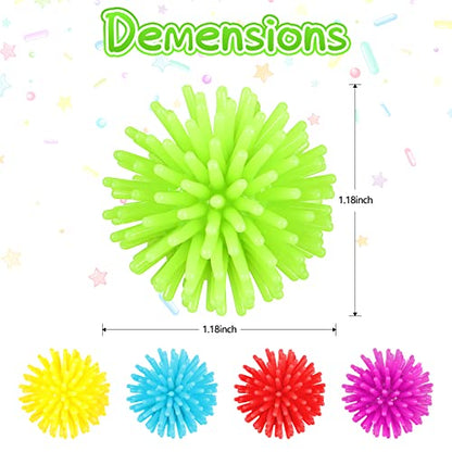 HyDren 25 Pack Mini Spiky Porcupine Sensory Balls, Multicolor, 1.18 in
