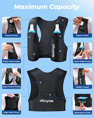 Running Vest (Large) & 2 Pack Soft Water Bottle
