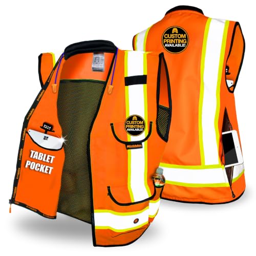 KwikSafety GODFATHER Safety Vest Class 2 & Class 3 ANSI OSHA Hi Vis Vest - color: Orange, size: XX-Large