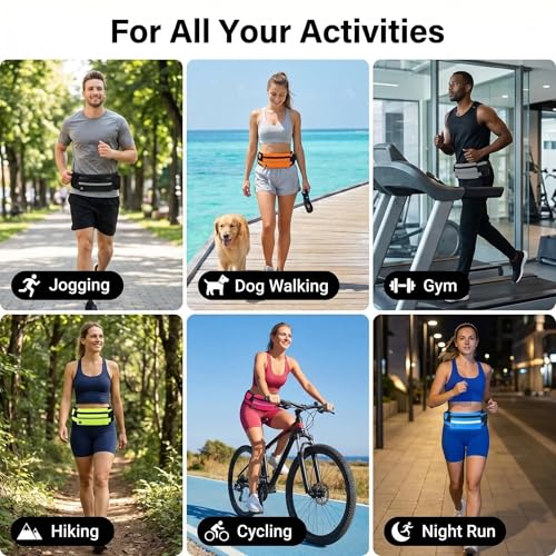 Small Running Fanny Pack, hands-free Cell Phone Bag, Men and Women - color: neon yellow