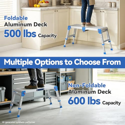 Loyoda Work Platform 500 lbs with One-Touch Automatic Fold, Larger, Blue - size: Larger Blue