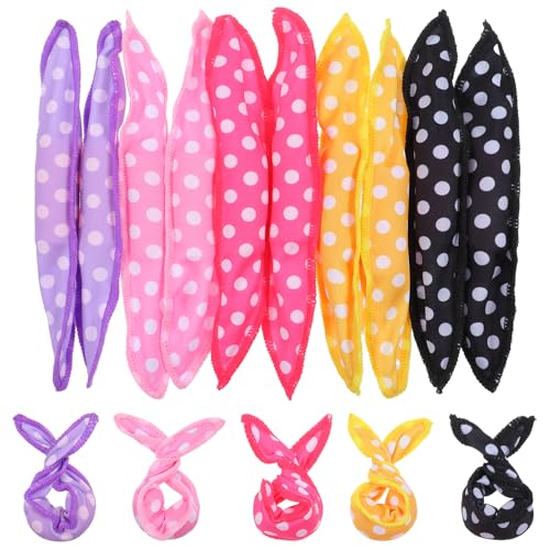 Oruola 10Pcs Silk Rollers for Hair,Satin Pillow Curlers