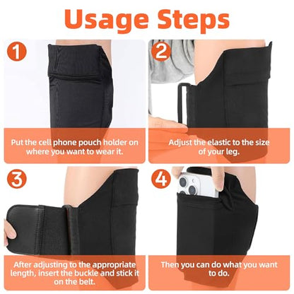 Cell Phone Leg Straps Leg Phone Holder Calf Band Armband Ankle Wallet with Adjustable Non Slip Strap,Non Slip Ankle Wallet Adjustable Arm Pouch for Men Women Running Workout(Black)