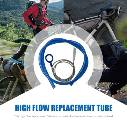 High Flow Blue Replacement Tube with Cleaner Brush (38.5in/978mm), for Hydration Reservoirs