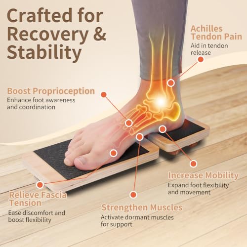 Ankle Balance Board and Foot Strengthener for Physical Therapy, Adjustable Single Leg Balance Board for Ankle Strengthening, Sprain Recovery, Plantar Fasciitis Relief, Balance Training & Leg Stability