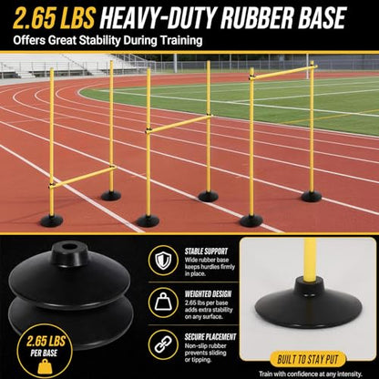 Neoaider 2-in-1 Adjustable Agility Hurdles & Training Poles, Set of 3/6