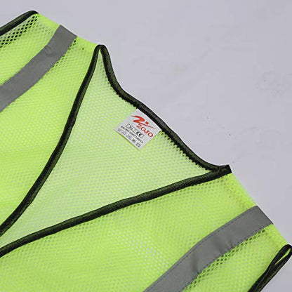 zojo High Visiblity Reflective Mesh Safety Vest Bulk 10 Pack - color: 10pcs-neon Yellow, size: One Size