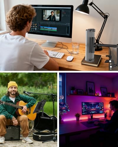 iPad Holder for Mic Stand, 360° Rotating Tablet Mount, 4.7"-13" Devices - size: Long Arm