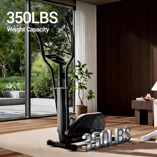CURSOR Elliptical Exercise Machine, Elliptical Machine for Home with Hyper-Quiet Magnetic Driving System,8&16 Levels Resistance,Compact Elliptical with 12IN Stride,LCD Monitor,350LBS Weight Capacity - size: ET30 Pro-14 inch Stride