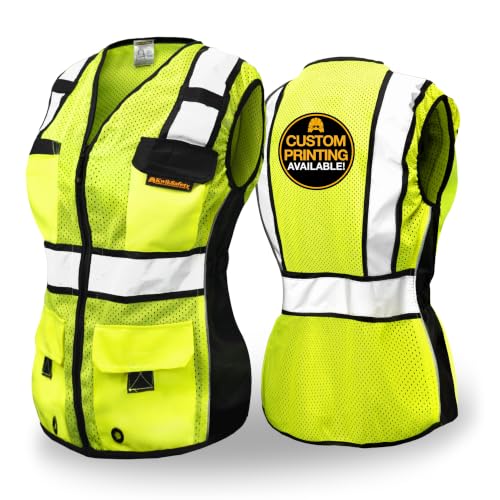 KwikSafety RoadBOSS Econ & Premium Safety Vest for Women Class 2 ANSI OSHA - color: Yellow, size: X-Large
