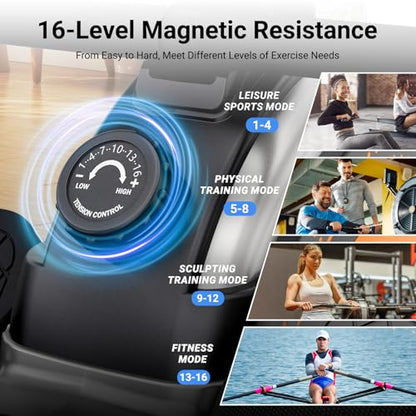 Dripex Rowing Machine, Upgraded Rowing Machines for Home, Magnetic Rower - color: Black/Orange