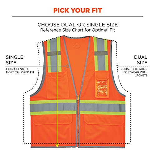 Ergodyne GloWear 8246Z ANSI High Visibility Two Tone Mesh Safety Vest with Reflective Binding, Lime, 2X-Large/3X-Large - color: Lime, size: XX-Large-3X-Large