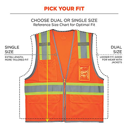 Ergodyne GloWear 8246Z ANSI High Visibility Two Tone Mesh Safety Vest with Reflective Binding, Lime, 2X-Large/3X-Large - color: Lime, size: XX-Large-3X-Large