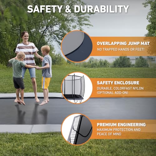 Avyna Premium In-Ground Trampoline – Outdoor Trampoline for Kids and Adults with Advanced Safety Features - size: 10x17' FT